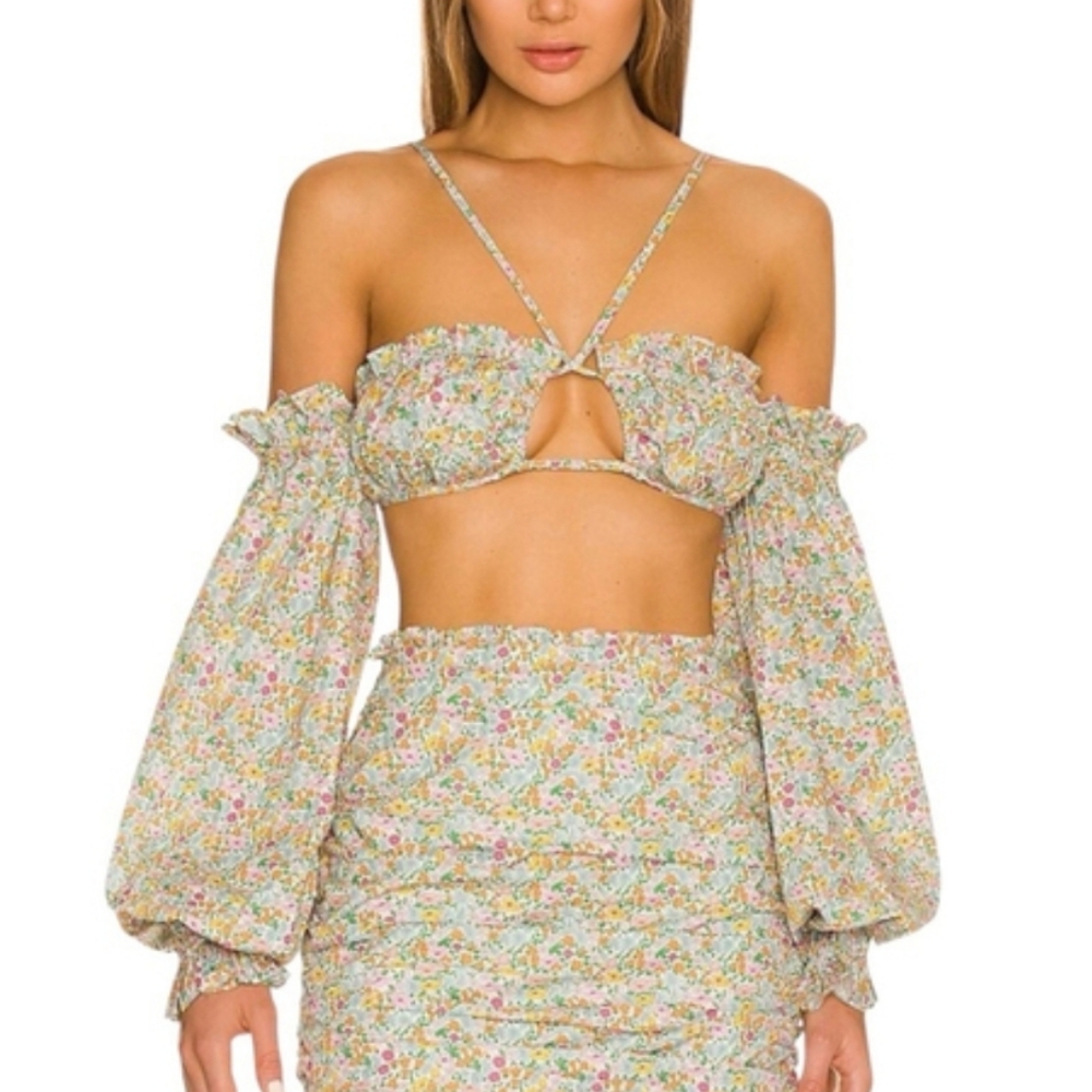 For Love And Lemons super sexy Floral matching skirt set size XL new with tags